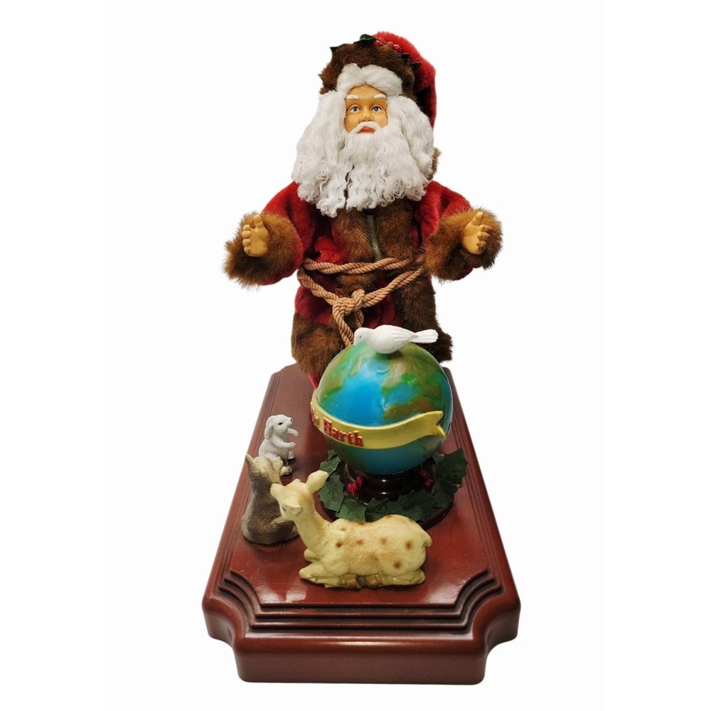 Holiday Time Musical Peace on Earth Animated Santa Figurine w/ Box WORKS - Picture 3 of 10